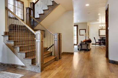 A well-crafted wood railing boosts the overall appeal